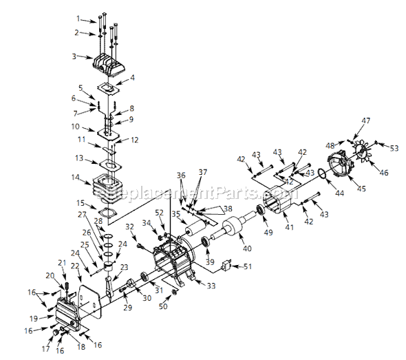 Page B Diagram and Parts List for HL431500 2006 Campbell Hausfeld Compressor